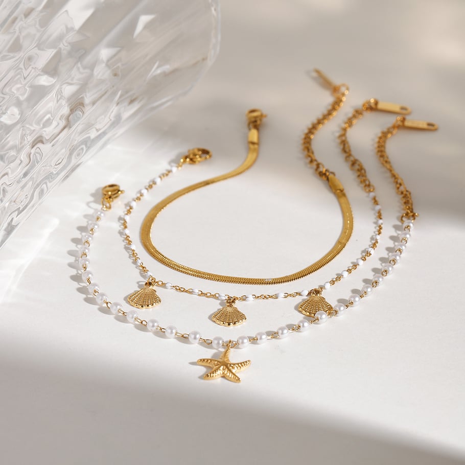 1 Piece Oceanic Stainless Steel Gold Color Women's Charm Bracelets Picture2
