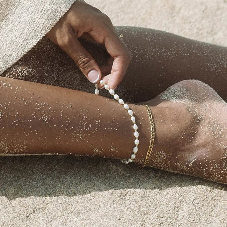 1 Piece Beads Stainless Steel Gold Color Women's Layered Anklets Picture2