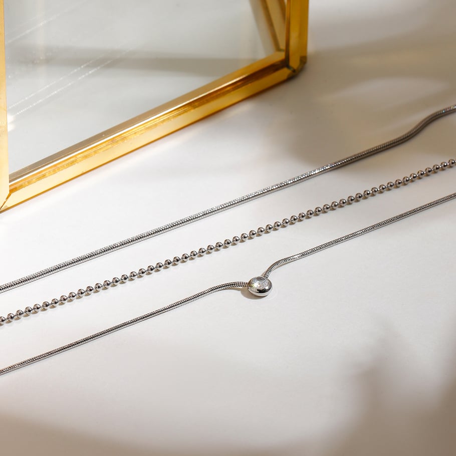 1 Piece Simple Series Chain Stainless Steel Women's Layered Necklaces Picture2