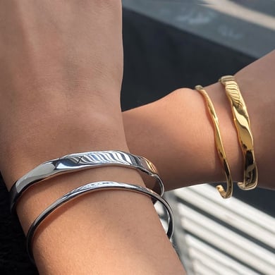 1 Piece Simple Solid Color Stainless Steel Women's Bangles h5 Picture2