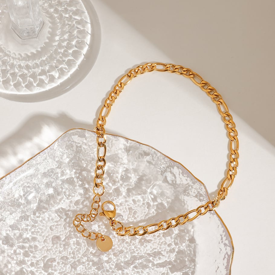 1 Piece Simple Series Ins Style Stainless Steel Gold Color Women's Anklets Picture2