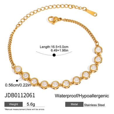 1 Piece Classic Stainless Steel Gold Color Women's Chain Bracelets h5 