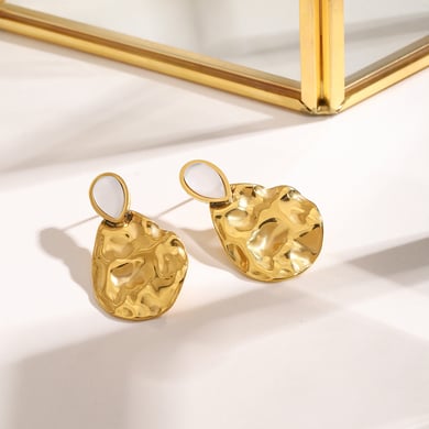 1 Pair Retro Stainless Steel Gold Color Women's Drop Earrings h5 Picture2