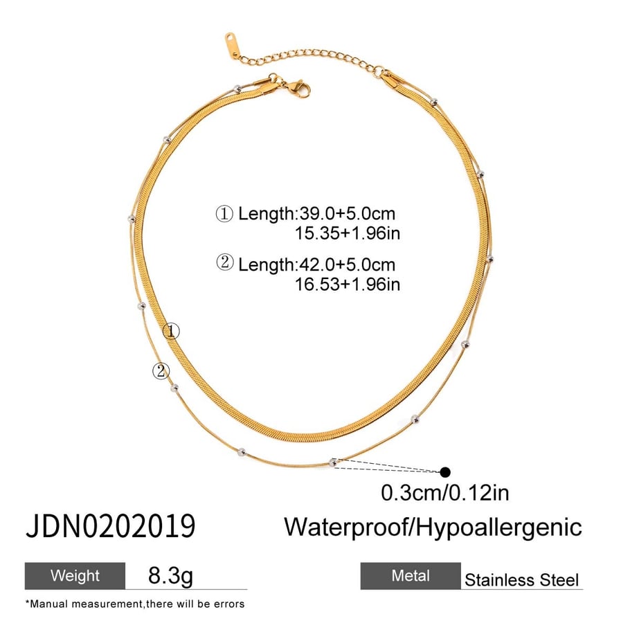 1 Piece Stainless Steel Gold Color Women's Layered Necklaces 