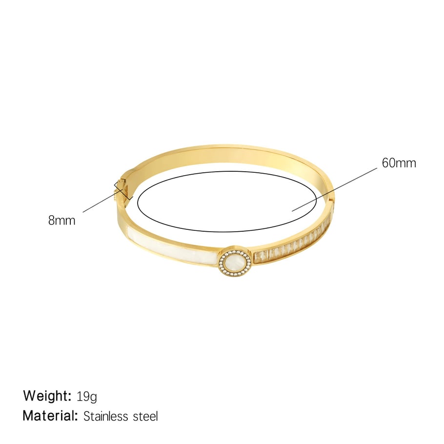 1 Piece Exquisite Series Retro Circle Stainless Steel Gold Color Women's Bangles 