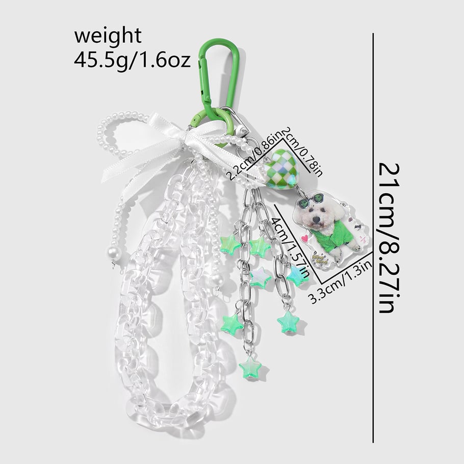 Cute Bow Beaded Chain Women's Bag Charms Picture2