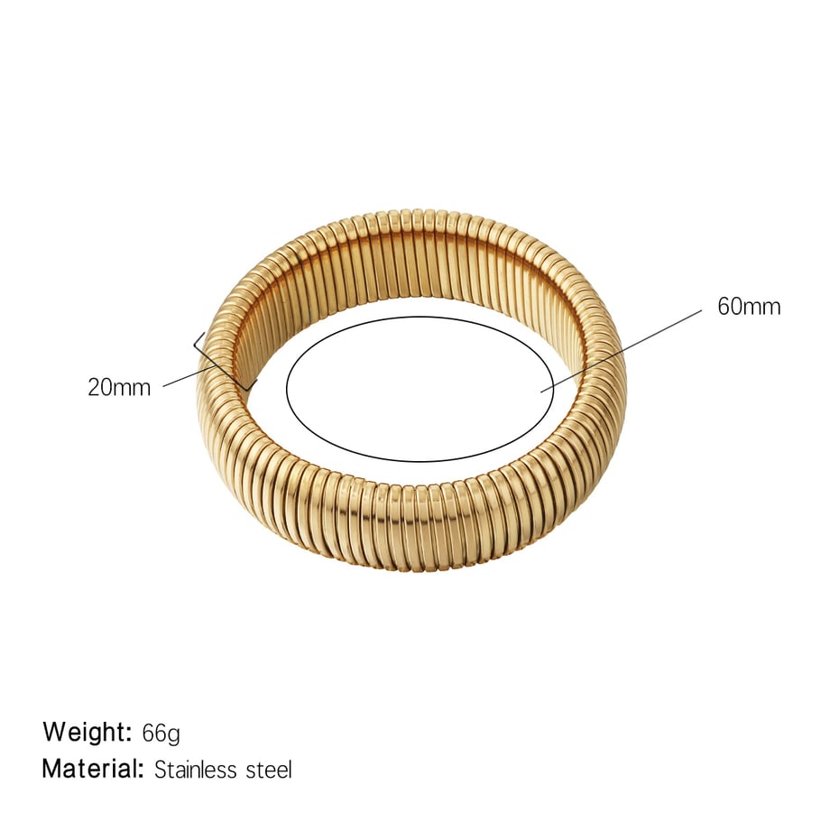 1 Piece Minimalist Series Daily Strip Stainless Steel Gold Color Women's Bangles 