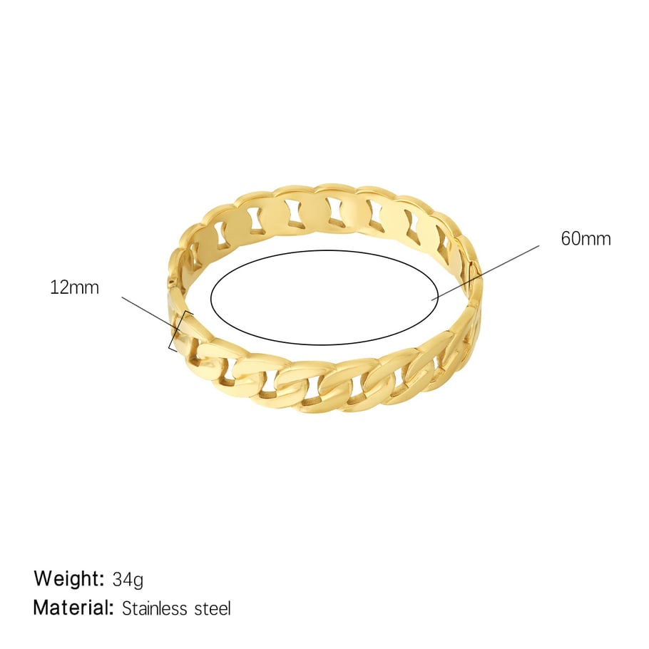 1 Piece Versatile Series Daily Twist Stainless Steel Gold Color Women's Bangles 
