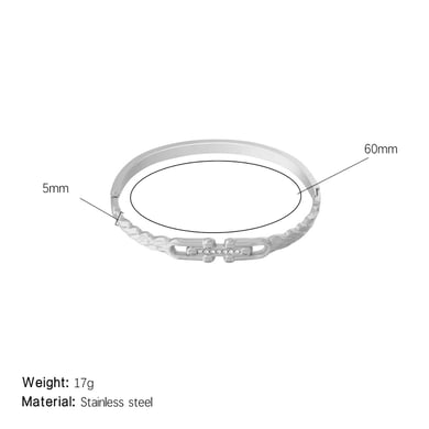 1 Piece Delicate Series Casual Twist Stainless Steel Gold Color Women's Bangles h5 