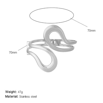 1 Stück Simple Series Daily Droplet Edelstahl Goldfarben Damen Armreifen h5 