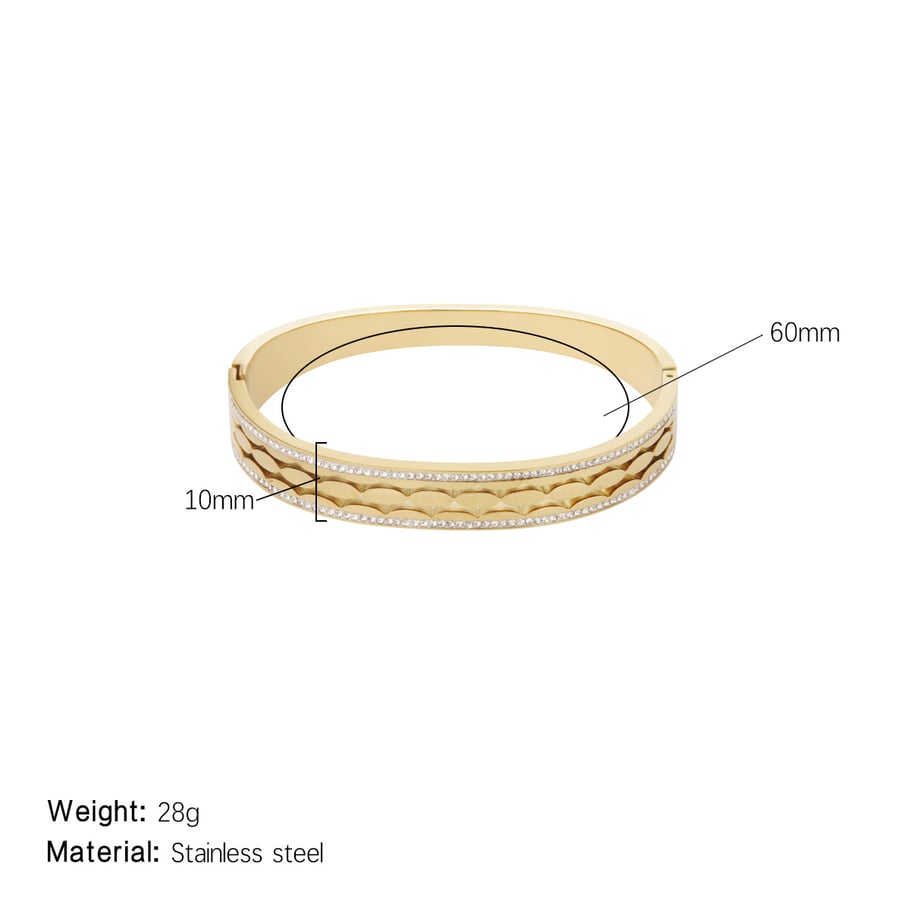 1 Stück Luxuriöse Serie Klassische geometrische Edelstahl Gold Farbe Damen Armreifen 