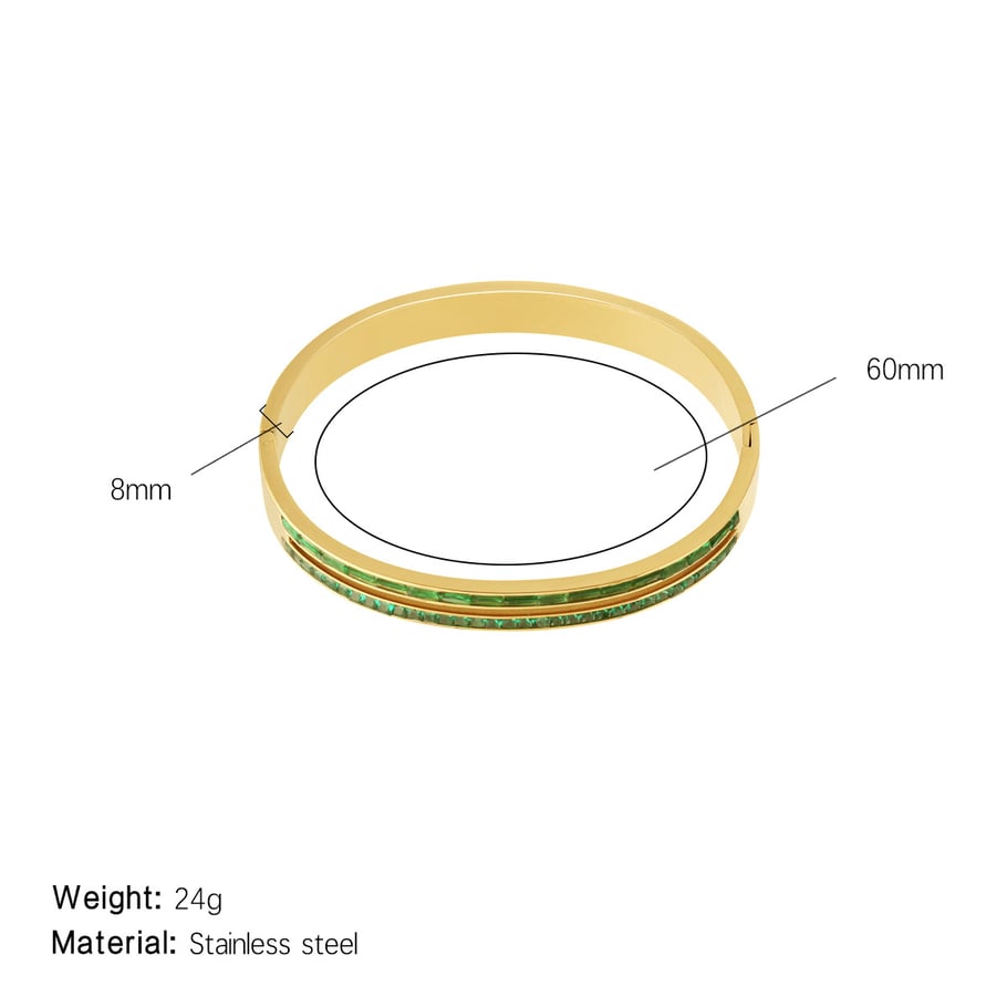 1 Piece Luxurious Series Simple Double Lines Stainless Steel Gold Color Women's Bangles 