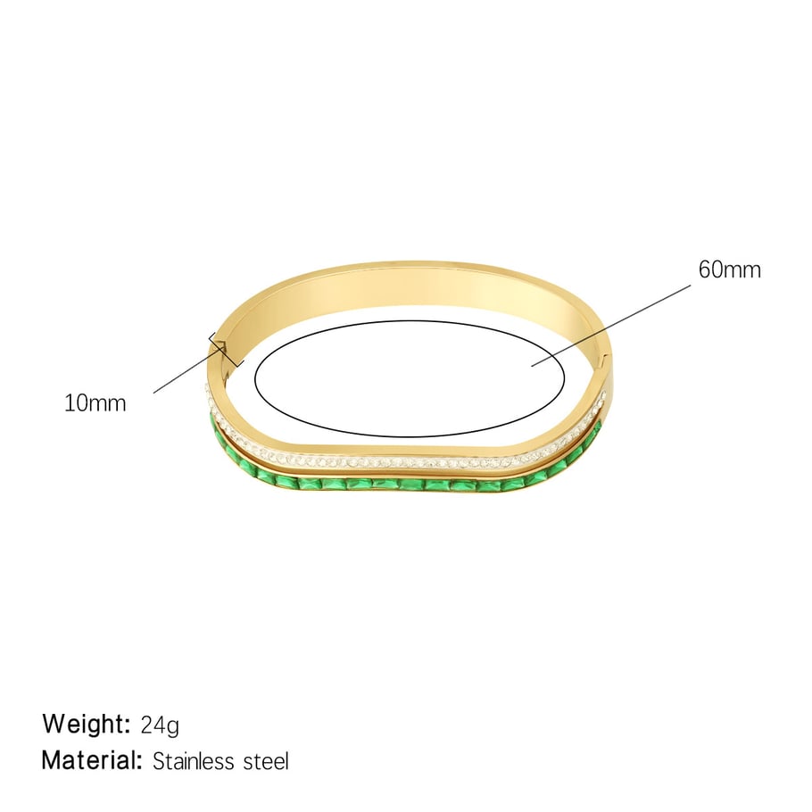 1 Piece Sophisticated Series Retro Strip Double-layers Stainless Steel Gold Color Women's Bangles 