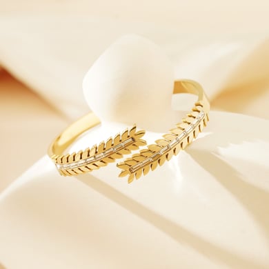 1 Piece Sophisticated Daily Olive Branch Stainless Steel Gold Color Women's Bangles h5 Picture2