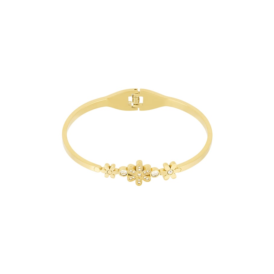 1 Piece Delicate Series Radiant Flower Stainless Steel Gold Color Women's Bangles Picture2
