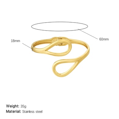 1 Piece Modern Series Classic Droplet Stainless Steel Gold Color Women's Bangles h5 