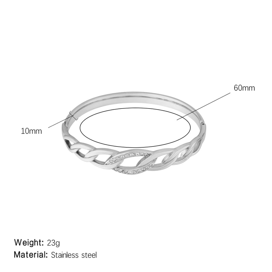 1 Piece Dazzling Series Classic Twist Stainless Steel Gold Color Women's Bangles 