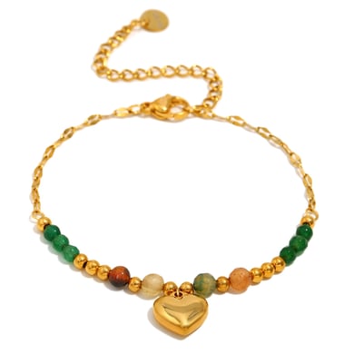 Retro Heart Stainless Steel Beaded Bracelets h5 
