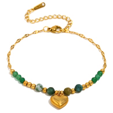 Retro Heart Stainless Steel Beaded Bracelets h5 