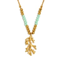 Tree Fork Bead Natural Stone Necklace - Gold Picture2