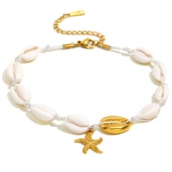 Shell Starfish Anklet - Gold 