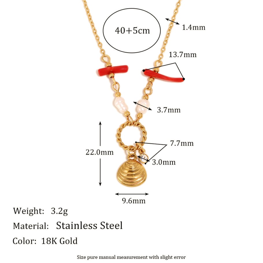 Vacation Stainless Steel Gold Color Pendant Necklaces 