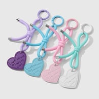 Multicolor bow heart pendant set of 4 