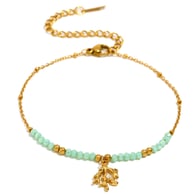 Beaded Natural Stone Bracelet-Gold 