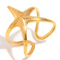 Starfish Open Ring-Gold 