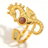 Seahorse Ruby Open Ring-Gold Picture2