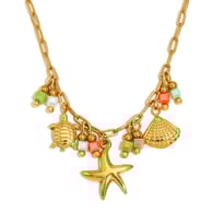 Ocean Pendant Necklace - Gold 