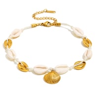 Shell Scallop Anklet - Gold 