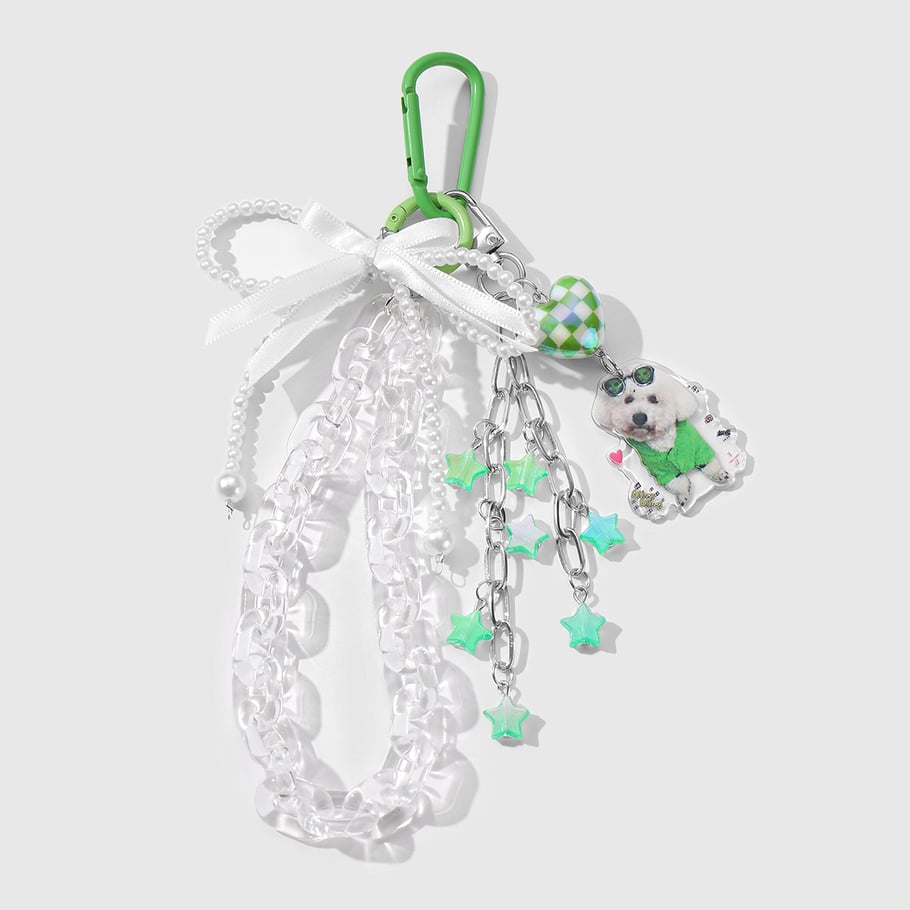 Cute Bow Beaded Chain Women's Bag Charms 