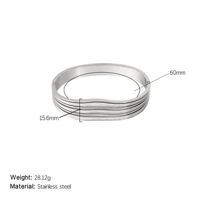 1 Stück Simple Series Classic Strip Edelstahl Goldfarben Damen Armreifen h5 