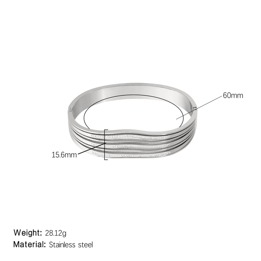 1 Stück Simple Series Classic Strip Edelstahl Goldfarben Damen Armreifen 