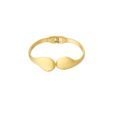 1 Piece Modern Series Subtle Droplet Shape Stainless Steel Gold Color Women's Bangles h5 Picture2