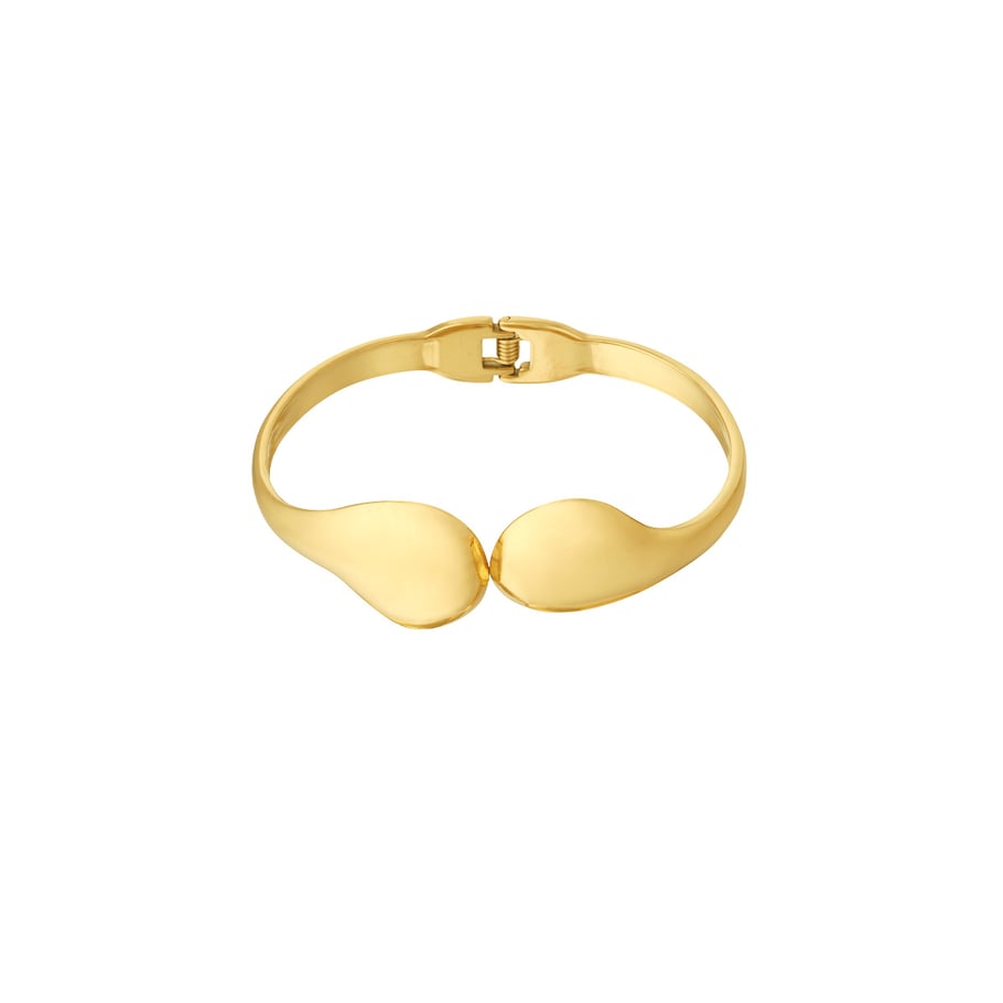 1 Piece Modern Series Subtle Droplet Shape Stainless Steel Gold Color Women's Bangles Picture2
