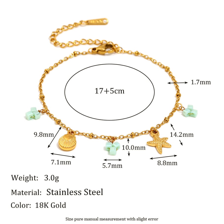 1 Stück einfache Serie süße Schildkröte Edelstahl Gold Farbe Damen Charm Armbänder h5Bild2