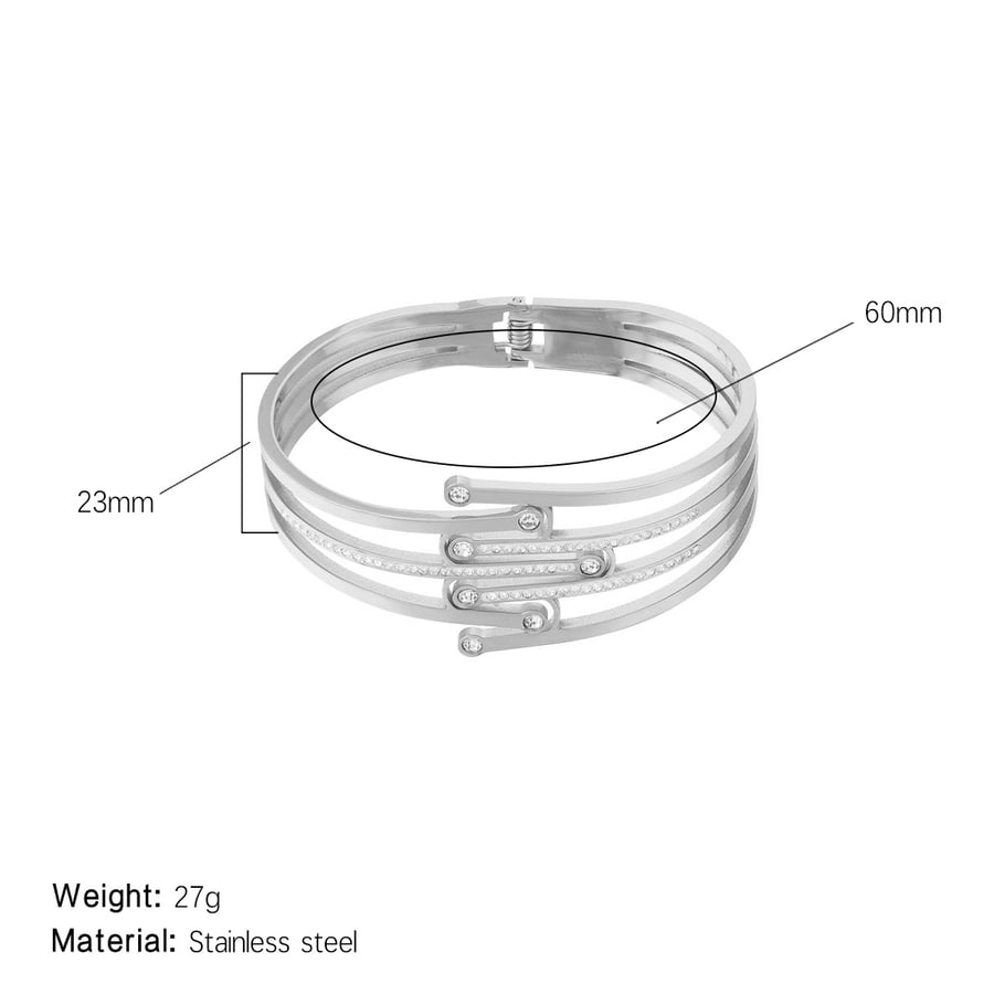 1 Piece Stylish Series Chic Natural Line Stainless Steel Gold Color Women's Bangles 