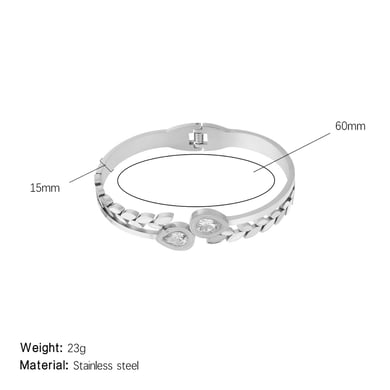 1 Stück Luxuriöse Serie Sexy Droplet Edelstahl Gold Farbe Damen Armreifen h5 