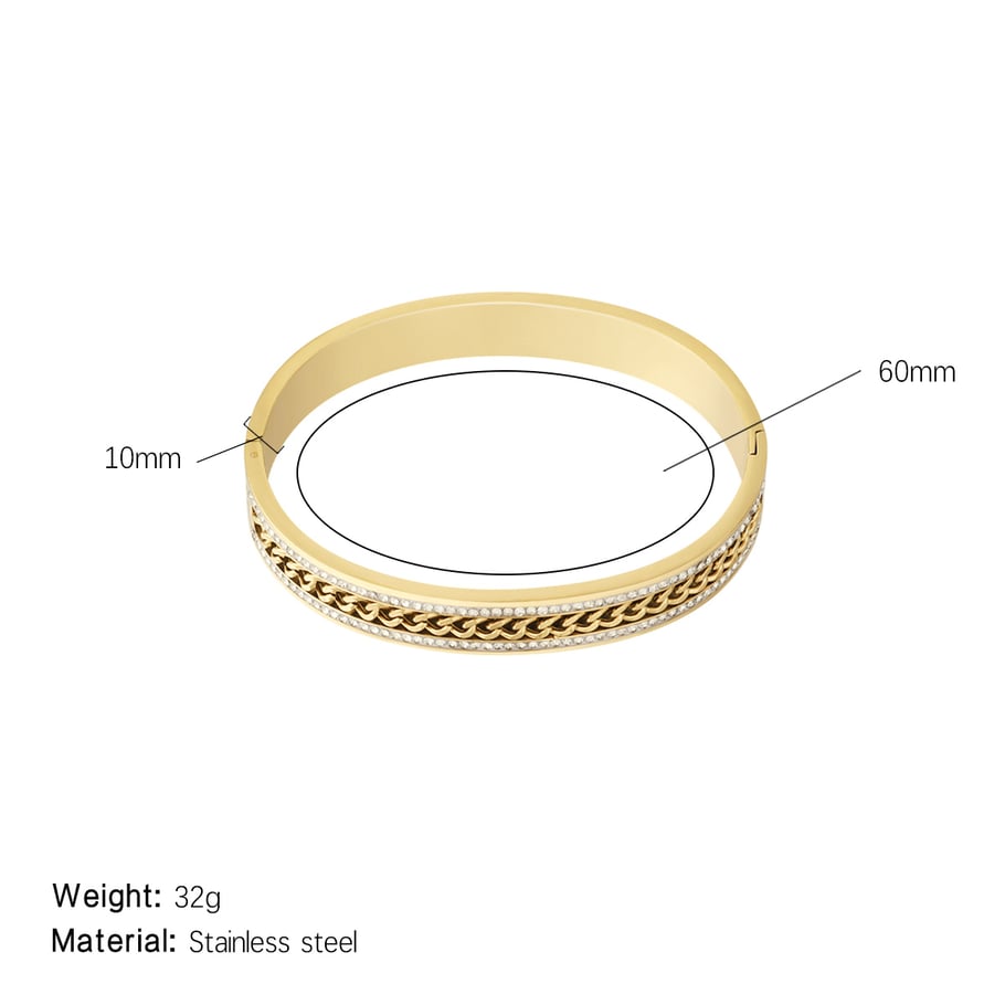 1 Stück Luxuriöse Serie Classic Twist Edelstahl Goldfarben Damen Armreifen 