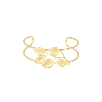 1 Piece Exquisite Series Natural Leaf Stainless Steel Gold Color Women's Bangles h5 Picture2