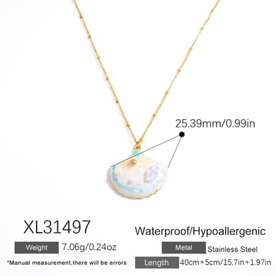 Vacation Stainless Steel Gold Color Pendant Necklaces h5 