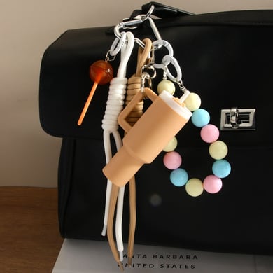1 Stück Simple Series Süße Perlen Kunststoff Damen Taschenanhänger h5 