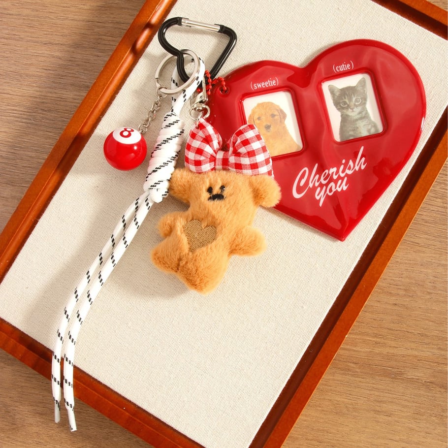 1 Piece Cute Plush Bow Bear Women's Bag Pendant Picture2