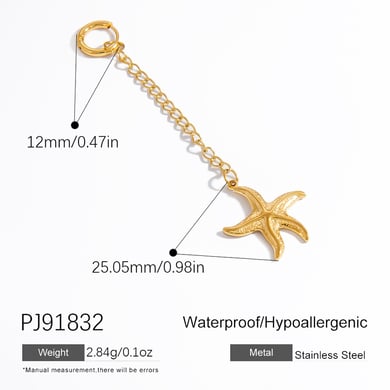 1 Stück Simple Series Simple Turtle Edelstahl Goldfarben Damenanhänger h5 