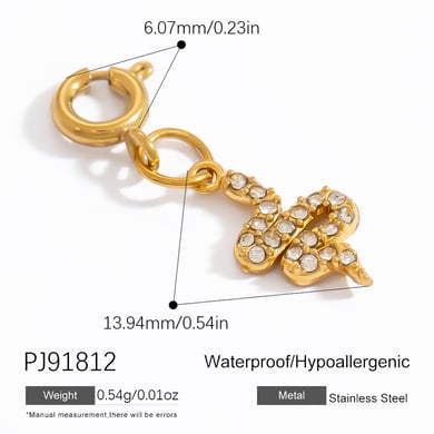 1 Stück Simple Series Simple Turtle Edelstahl Goldfarben Damenanhänger h5 
