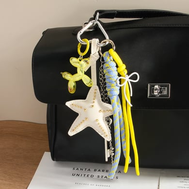 1 Piece Personalized Starfish Key Tassel Women's Bag Pendant h5 