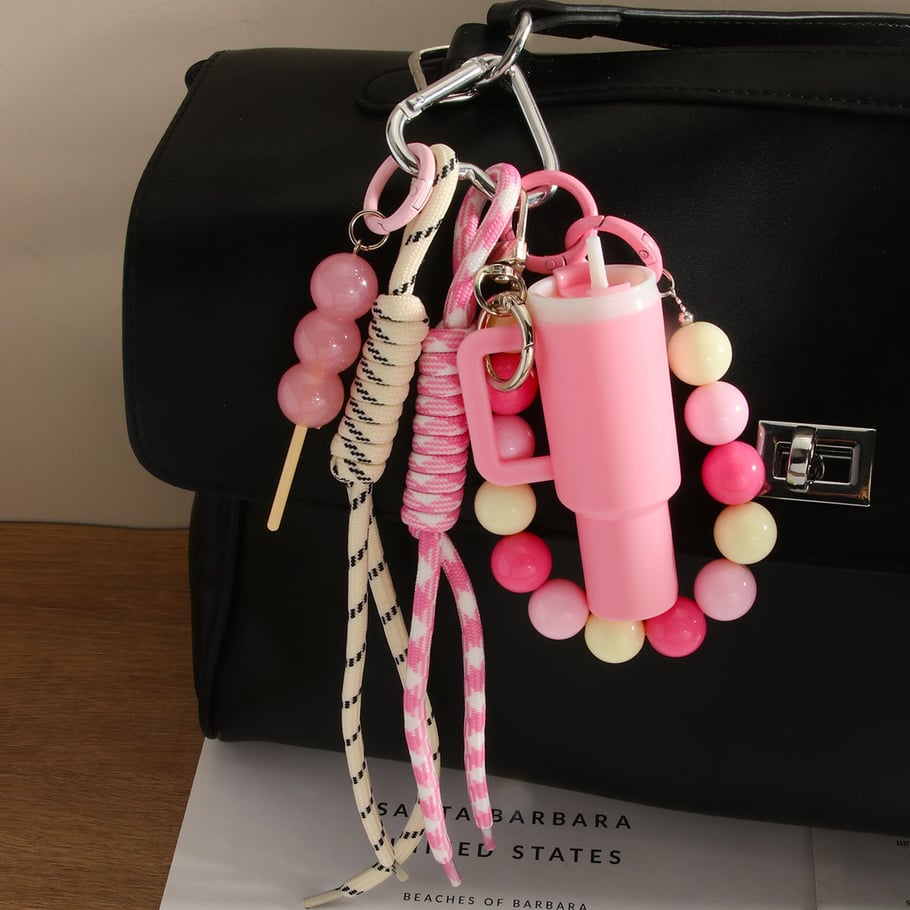 1 Piece Simple Series Sweet Beads Water Cup Women's Bag Charms 