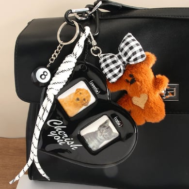 1 Piece Cute Plush Bow Bear Women's Bag Pendant h5 